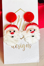 Acrylic Santa Claus Face Earrings Christmas