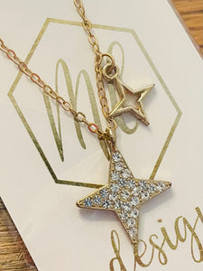 Double Charm Rhinestone Necklaces