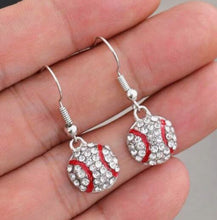 Rhinestone Baseball med/small Dangle Earrings