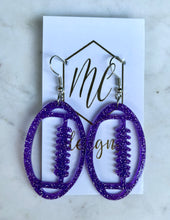 Acrylic Glitter Open Football Earrings