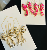 Gold Bow Stud Earrings