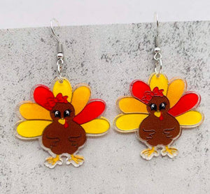 Thanksgiving Turkey Dangle Earrings