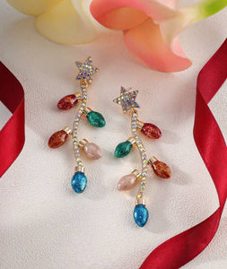 Jeweled Christmas Light Bulb  Earrings