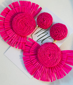 Fun Rattan Raffia Earrings