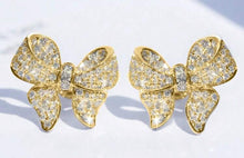 Silver Rhinestone Bow Studs