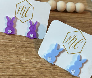 Glitter Bunny Studs