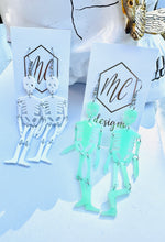 Acrylic Full Body Skeleton Halloween Earrings