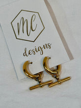 Gold Hoop Toggle Drop Earrings