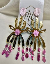 Acrylic Gold Mirrored Statement Earrings