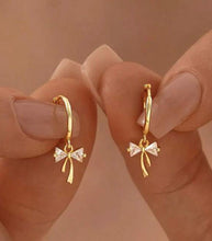 New Bow Drop Huggie Hoops