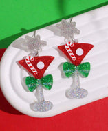 Martini Christmas Earrings
