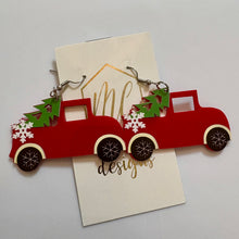 Acrylic Christmas Tree and Old Red Truck