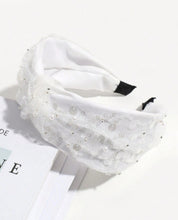 White Tulle and Pearl Headband