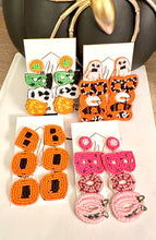 Boo Beaded Halloween Earrings
