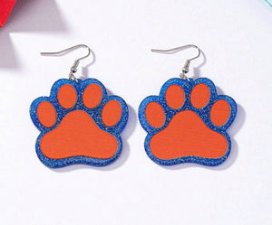 Glitter Paw Print Earrings