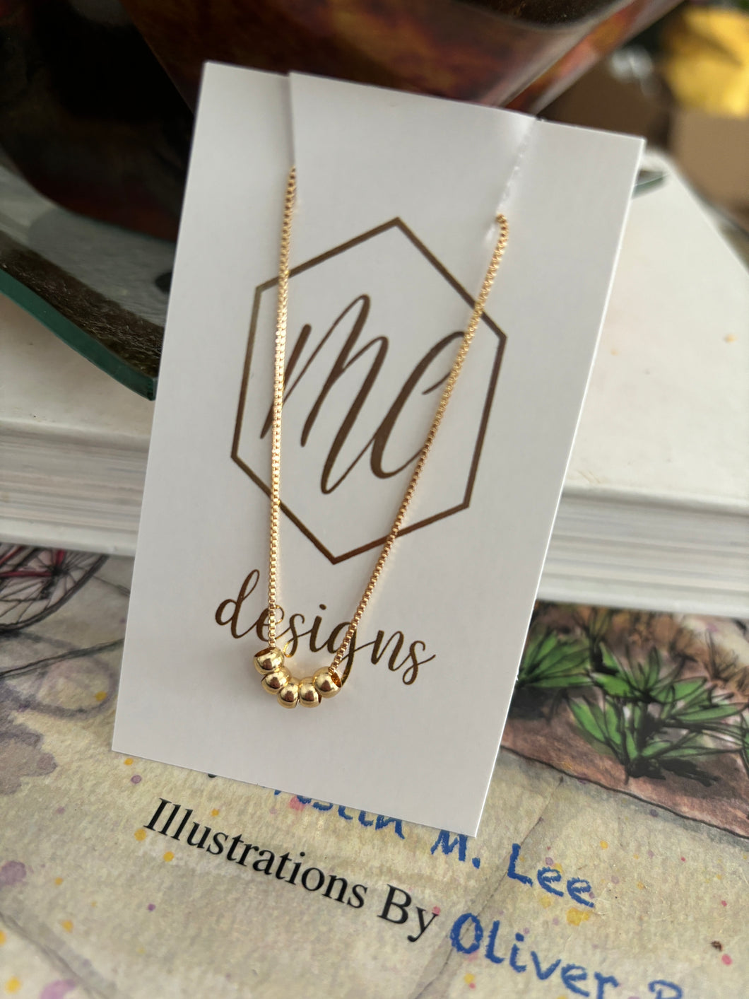 Beaded Gold Necklace