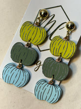 Triple Acrylic Painted Dangle Halloween Fall Pumpkins