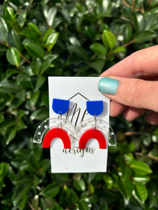 Acrylic Tiered USA Earrings