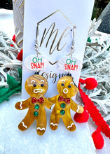 Acrylic Gingerbread Man Christmas Earrings
