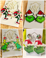 Acrylic Grinch Christmas Earrings