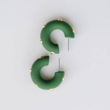 Small Solid Color Think Gold Accented Hoop Earrings