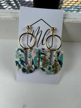 Marble Aqua Clay Earrings