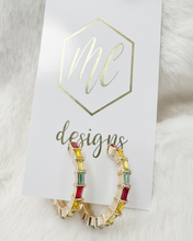 Rainbow Jewel Crystal Hoops