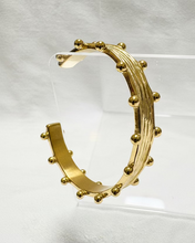 Gold Ornate Ball Detail Cuff Bracelet