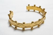 Gold Ornate Ball Detail Cuff Bracelet