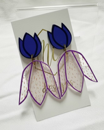 Purple Acrylic Tulip Earrings