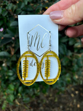 Acrylic Glitter Open Football Earrings