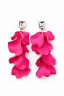 Hot Pink Reverse Petal Earrings with Tops