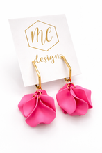 Gold Octagon Hoop Petal Earrings