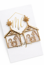 Silver & Gold Nativity Christmas Earrings