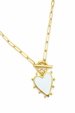 Heart Pearl Chunky Charm Chain Necklace