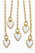 Heart Pearl Chunky Charm Chain Necklace