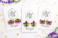 Mardi Gras Acrylic Glitter Stud Earrings