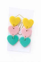 Triple Heart Acrylic Valentine Earrings