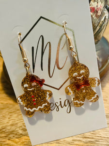 Small Christmas Gingerbread Earrings