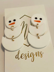 Snowman Earrings Christmas