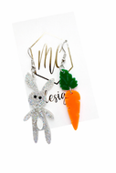 Glitter Bunny and Easter Carrot Earrings