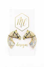 Gold Elegant Derby Horse Earrings