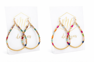 Colorful Beaded Teardrop Earrings