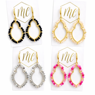 Beaded Pear Shaped Teardrop Earrings