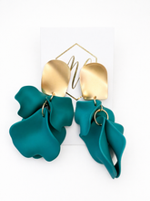 Gold Dangle Flower Petal Earring