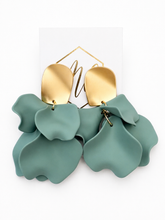 Gold Dangle Flower Petal Earring