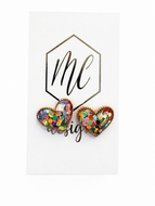 Large Glitter Filled Heart Studs