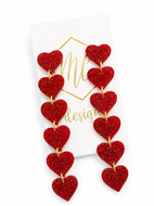 6 Heart Acrylic Dangle Valentine Earrings