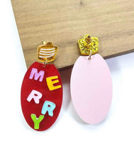 Light Bulb Christmas Acrylic Merry Earrings