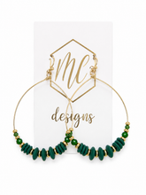 Wood Beaded Teardrop Earrings